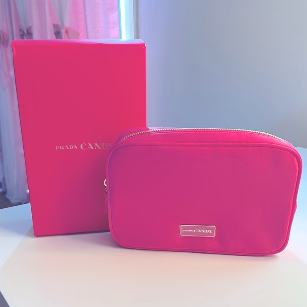 Prada candy Pink Cosmetic bag (box included)